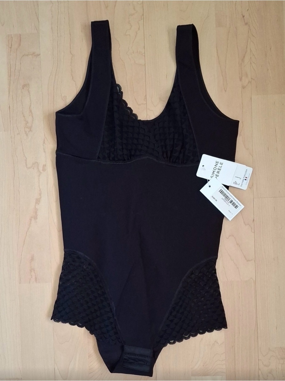 NWT Simone Perele Subtile Lace Shapewear Bodysuit Black M - Picture 4 of 9